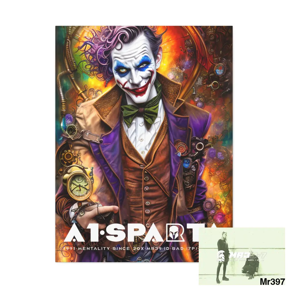Canvas Gallery Wraps A1.Sparta Steampunk Joker Hearts Tribal Fractal Canvas