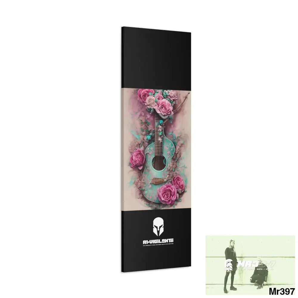 Canvas Gallery Wraps A1Sparta Pink Roses & Guitar Canvas