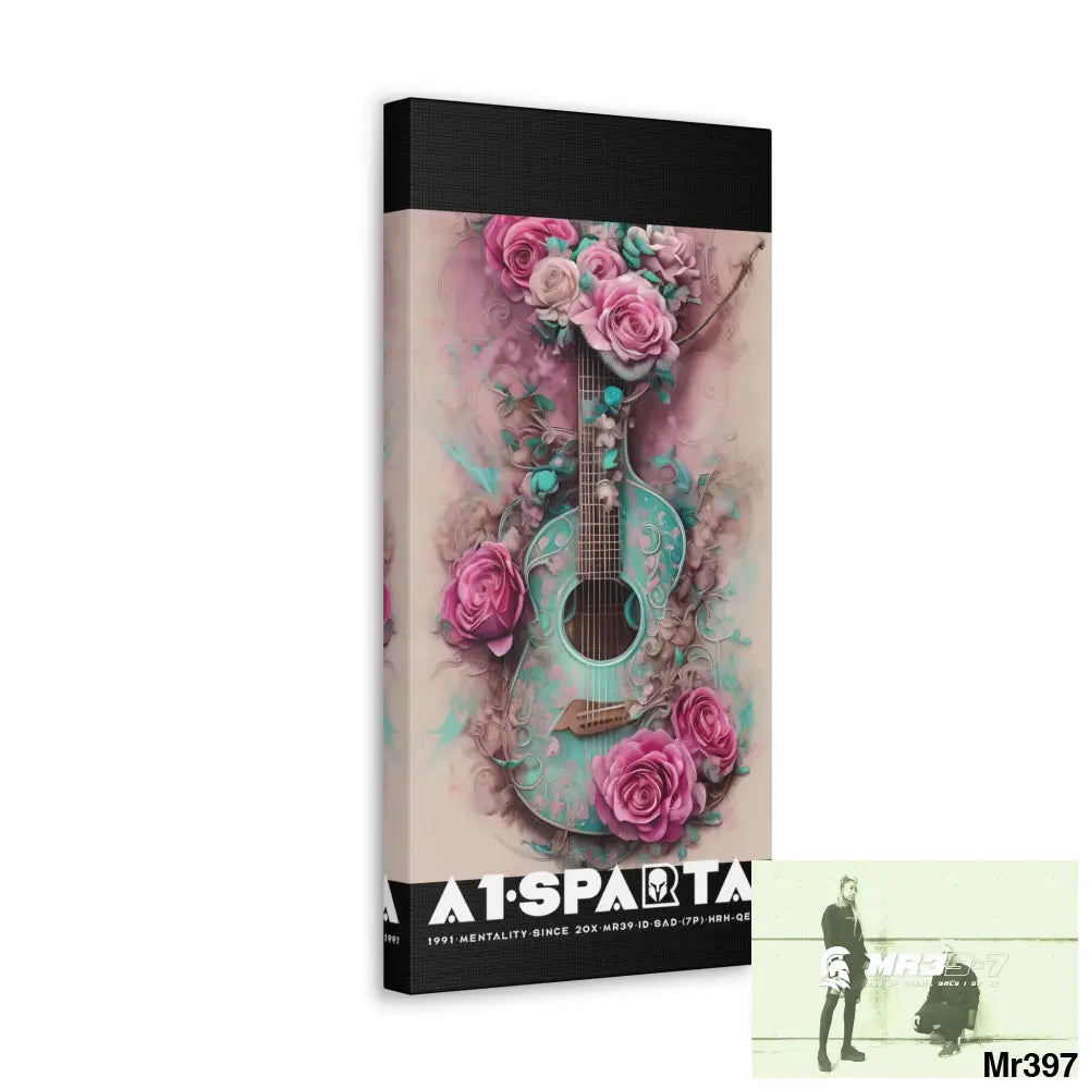 Canvas Gallery Wraps A1Sparta Pink Roses & Guitar Canvas