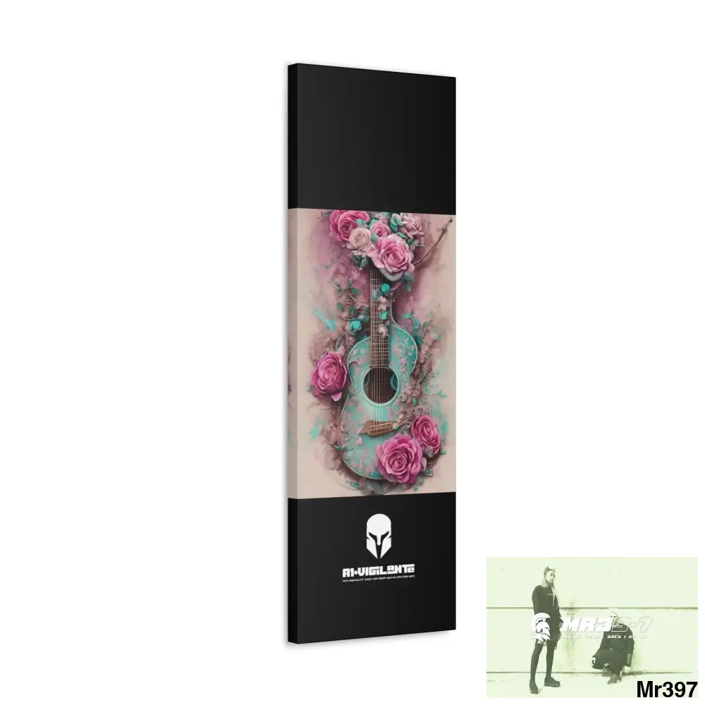 Canvas Gallery Wraps A1Sparta Pink Roses & Guitar Canvas