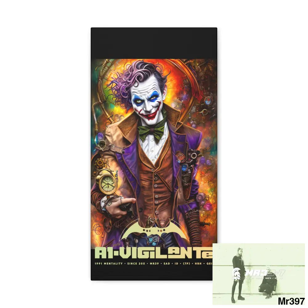 Canvas Gallery Wraps A1vigilante Steampunk Joker Hearts Tribal Fractal 10″ x 20″ / Premium Gallery Wraps (1.25″) Canvas