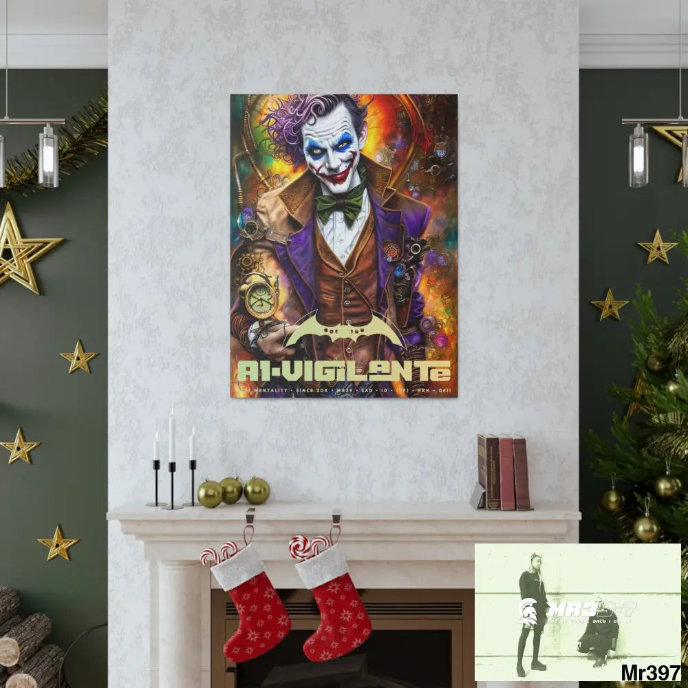 Canvas Gallery Wraps A1vigilante Steampunk Joker Hearts Tribal Fractal Canvas