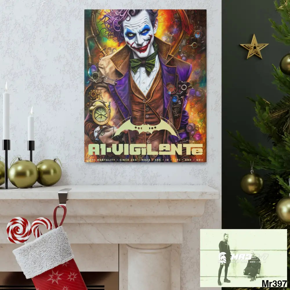 Canvas Gallery Wraps A1vigilante Steampunk Joker Hearts Tribal Fractal Canvas