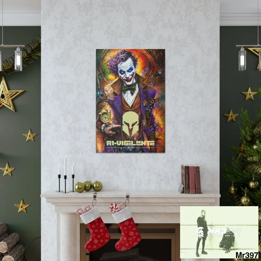 Canvas Gallery Wraps A1vigilante Steampunk Joker Hearts Tribal Fractal Canvas