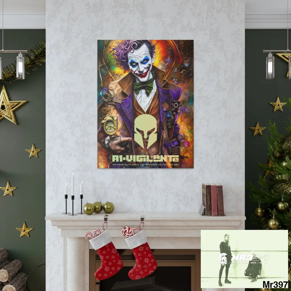 Canvas Gallery Wraps A1vigilante Steampunk Joker Hearts Tribal Fractal Canvas