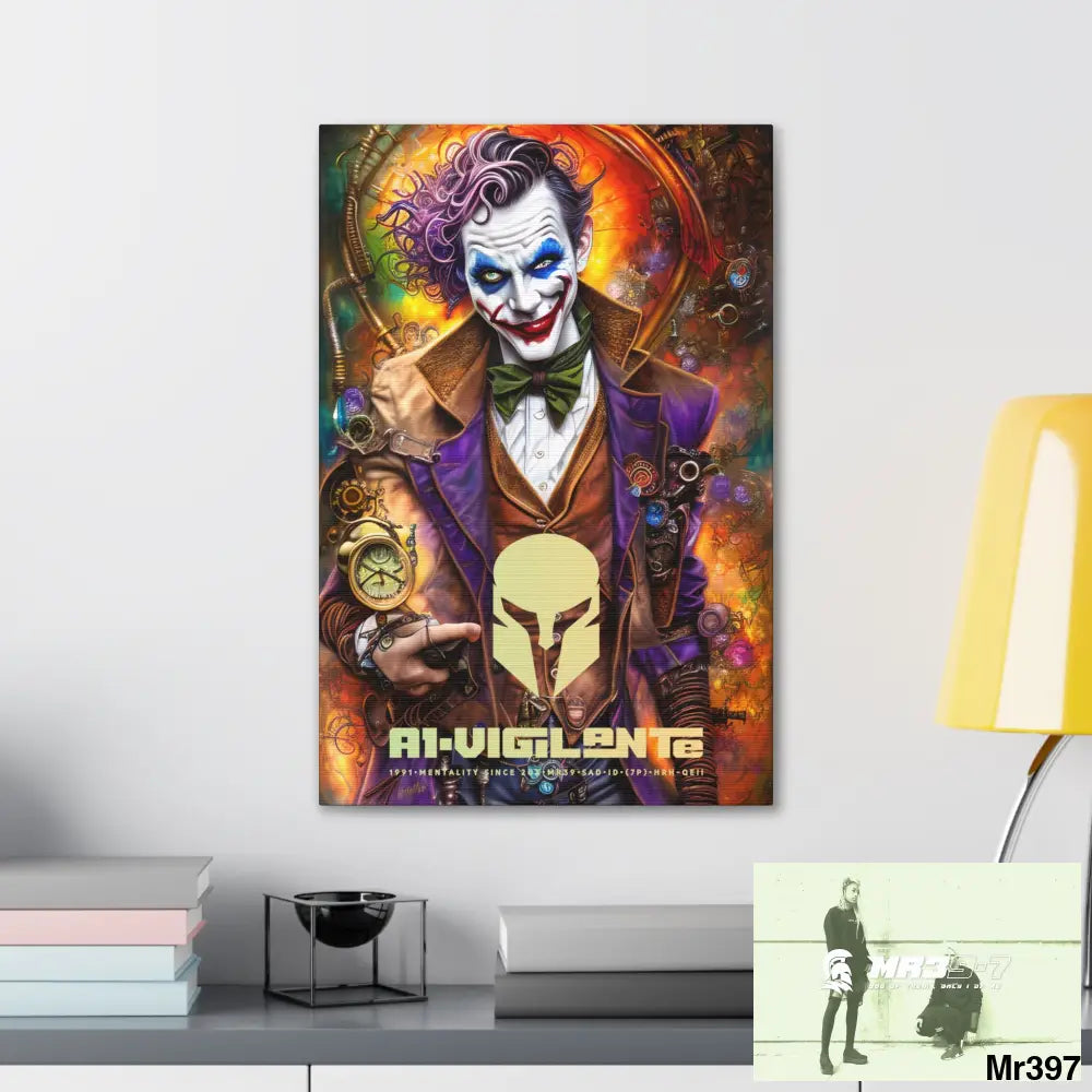 Canvas Gallery Wraps A1vigilante Steampunk Joker Hearts Tribal Fractal Canvas