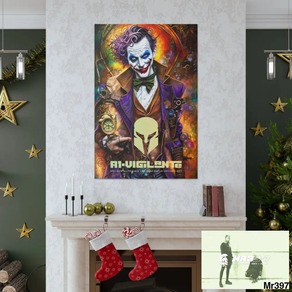 Canvas Gallery Wraps A1vigilante Steampunk Joker Hearts Tribal Fractal Canvas