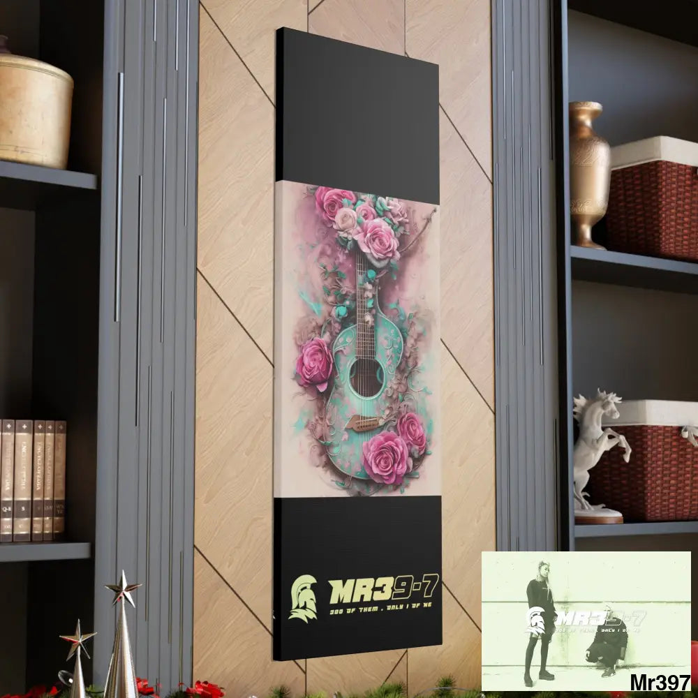 Canvas Gallery Wraps MR39 Pink Roses & Guitar Canvas