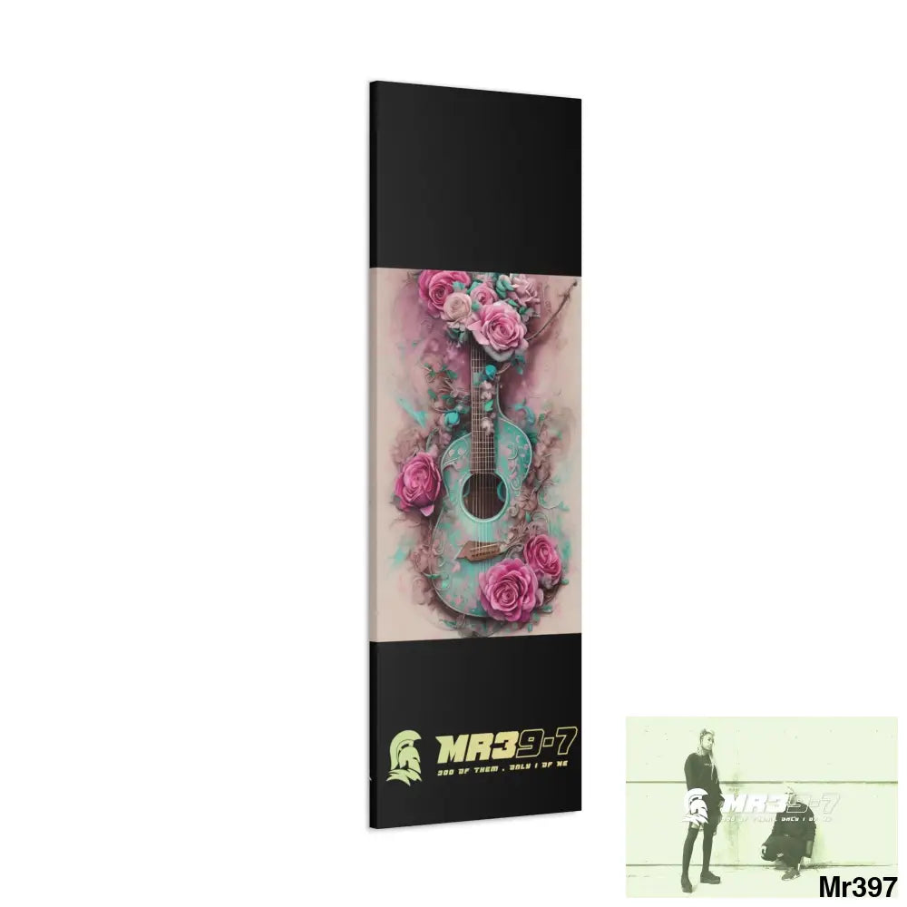 Canvas Gallery Wraps MR39 Pink Roses & Guitar Canvas