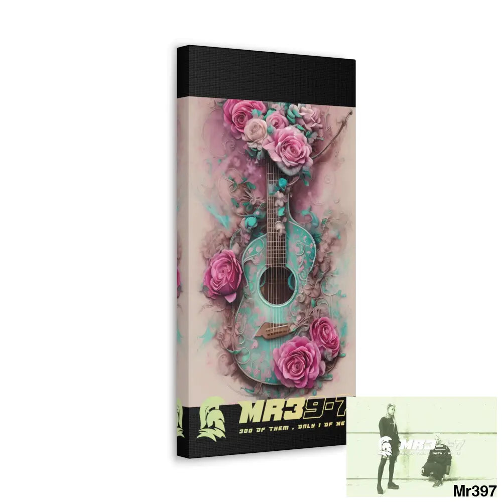 Canvas Gallery Wraps MR39 Pink Roses & Guitar Canvas