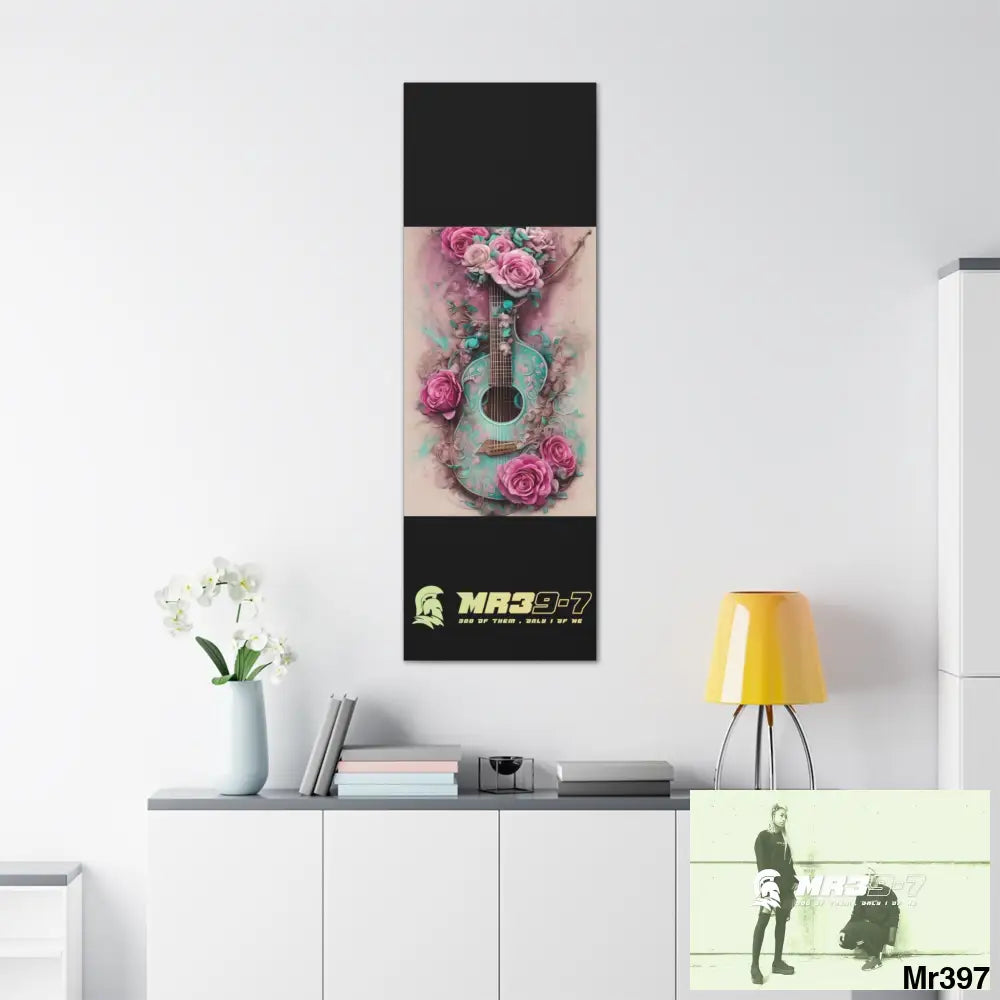 Canvas Gallery Wraps MR39 Pink Roses & Guitar Canvas
