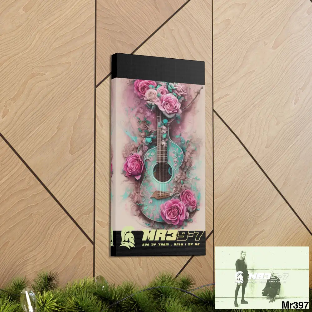 Canvas Gallery Wraps MR39 Pink Roses & Guitar Canvas