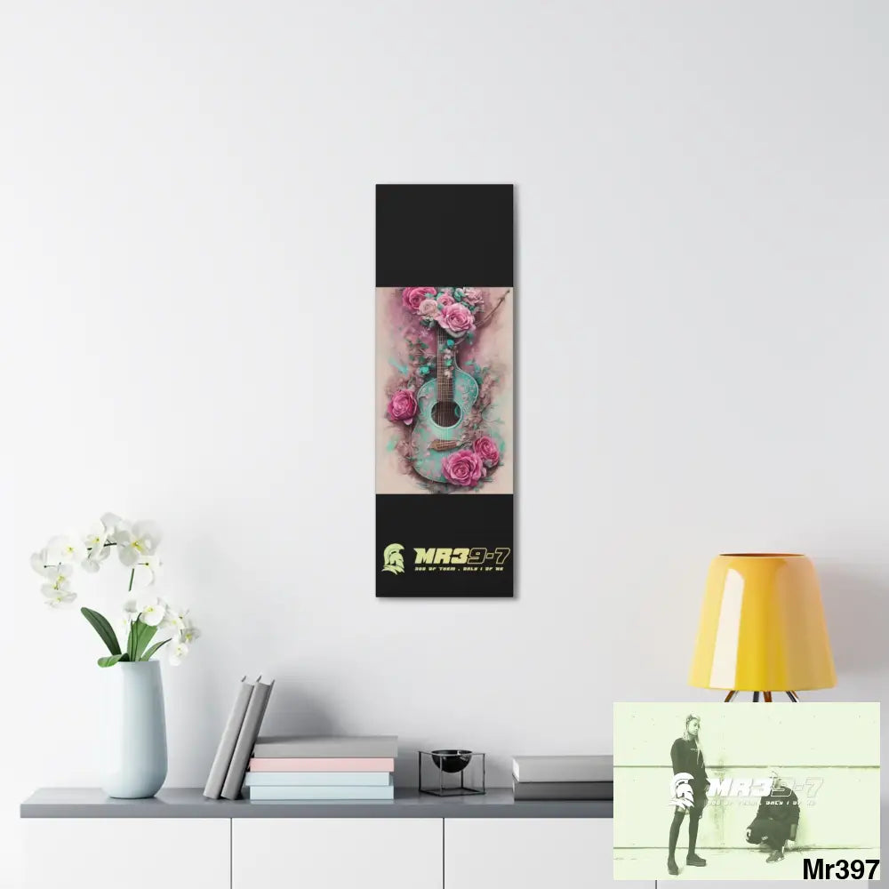 Canvas Gallery Wraps MR39 Pink Roses & Guitar Canvas