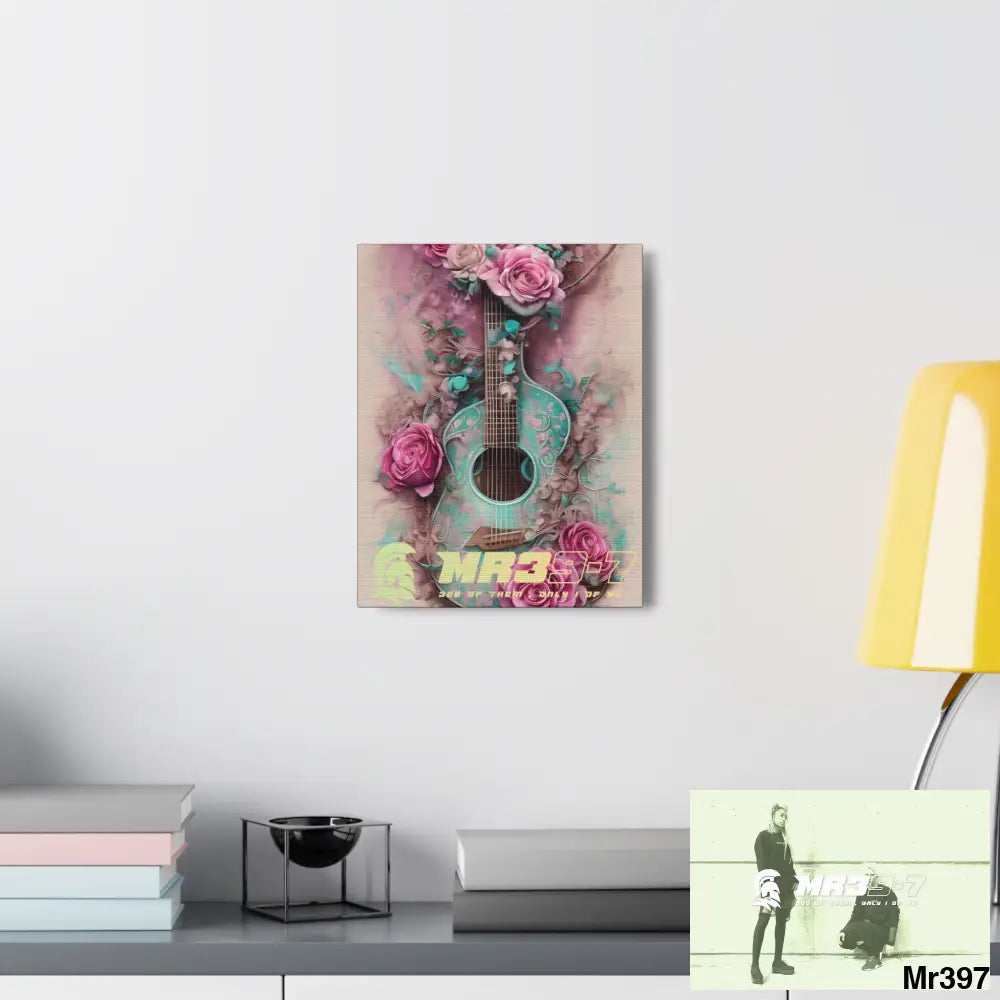 Canvas Gallery Wraps MR39 Pink Roses & Guitar Canvas