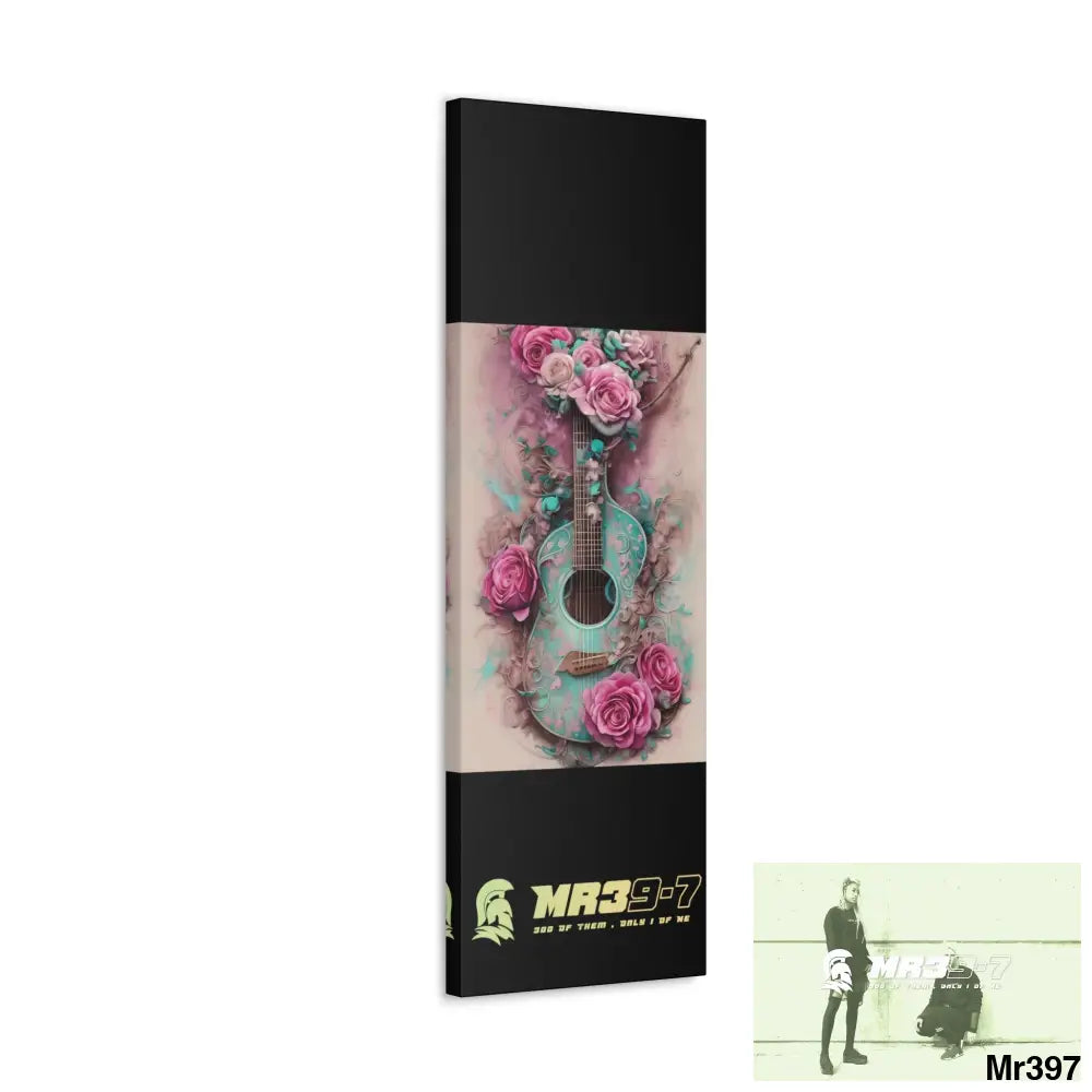Canvas Gallery Wraps MR39 Pink Roses & Guitar Canvas