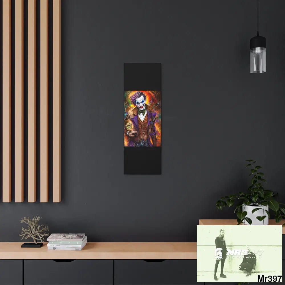 Canvas Gallery Wraps MR39 Steampunk Joker Hearts Tribal Fractal 12″ x 36″ / Premium Gallery Wraps (1.25″) Canvas