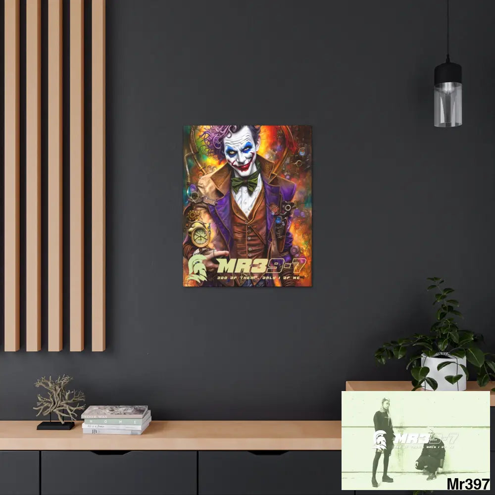 Canvas Gallery Wraps MR39 Steampunk Joker Hearts Tribal Fractal 24″ x 30″ / Premium Gallery Wraps (1.25″) Canvas