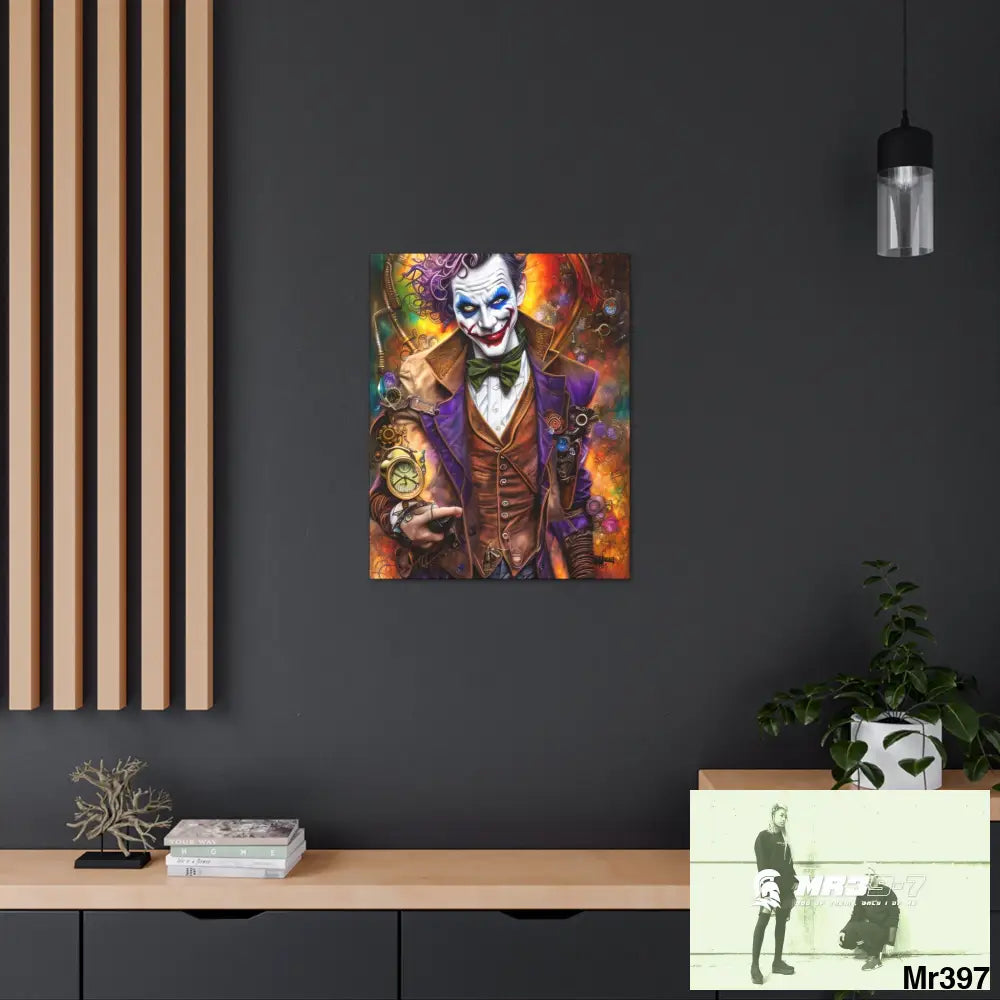 Canvas Gallery Wraps MR39 Steampunk Joker Hearts Tribal Fractal 24″ x 30″ / Premium Gallery Wraps (1.25″) Canvas