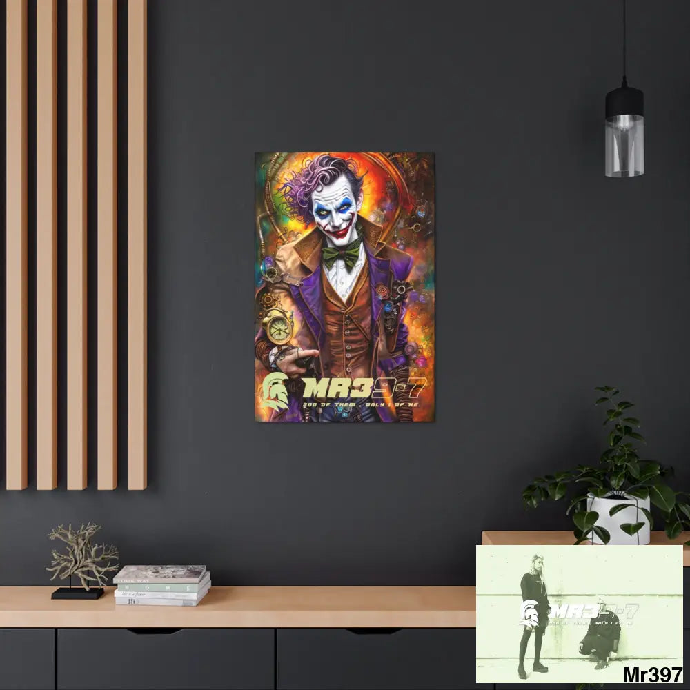 Canvas Gallery Wraps MR39 Steampunk Joker Hearts Tribal Fractal 24″ x 36″ / Premium Gallery Wraps (1.25″) Canvas