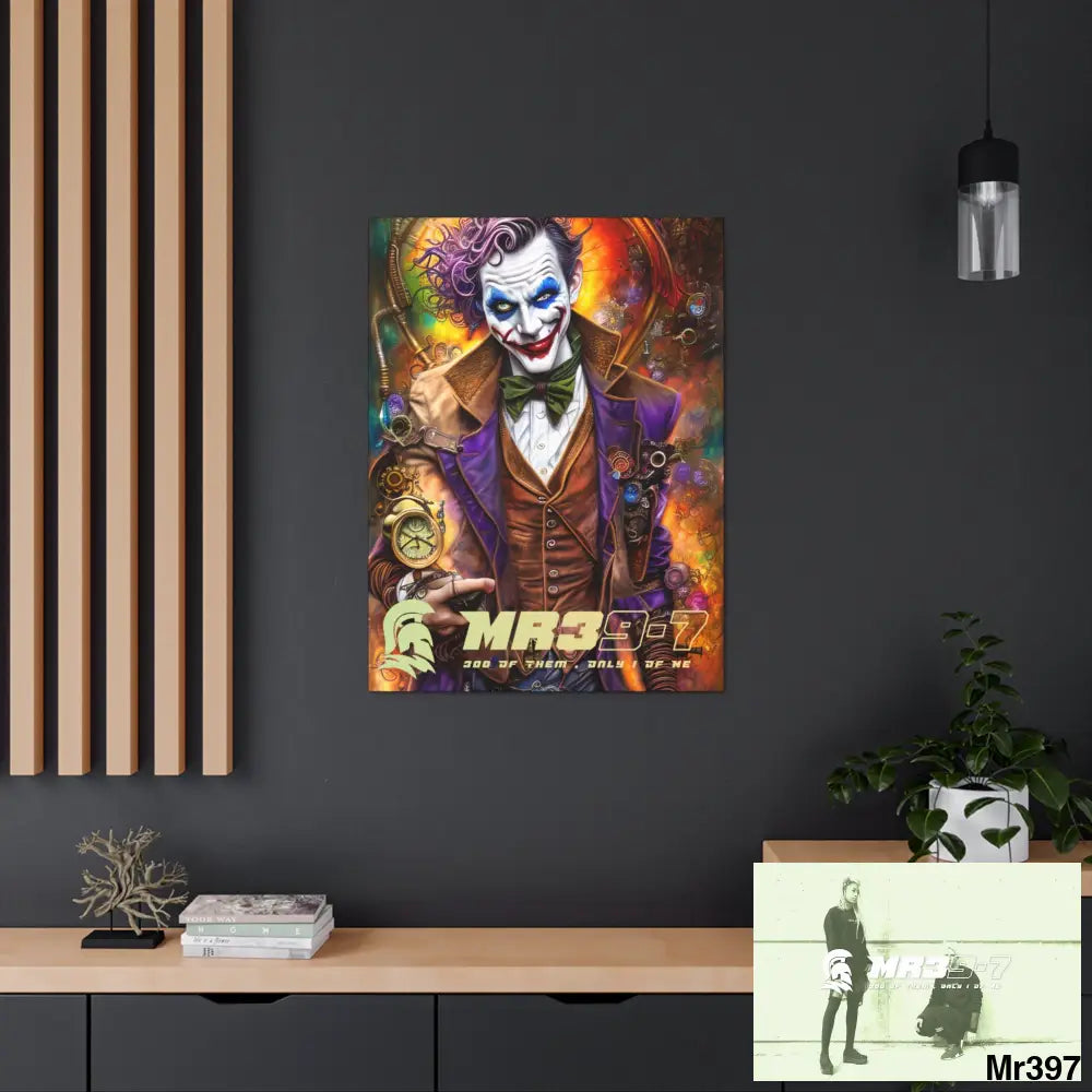Canvas Gallery Wraps MR39 Steampunk Joker Hearts Tribal Fractal 30″ x 40″ / Premium Gallery Wraps (1.25″) Canvas