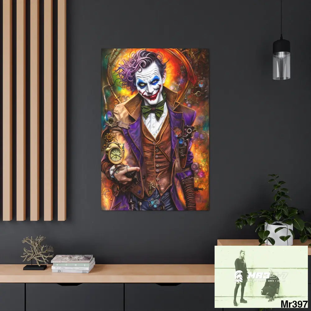 Canvas Gallery Wraps MR39 Steampunk Joker Hearts Tribal Fractal 32″ x 48″ / Premium Gallery Wraps (1.25″) Canvas