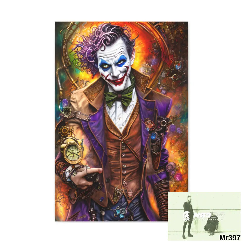 Canvas Gallery Wraps MR39 Steampunk Joker Hearts Tribal Fractal Canvas