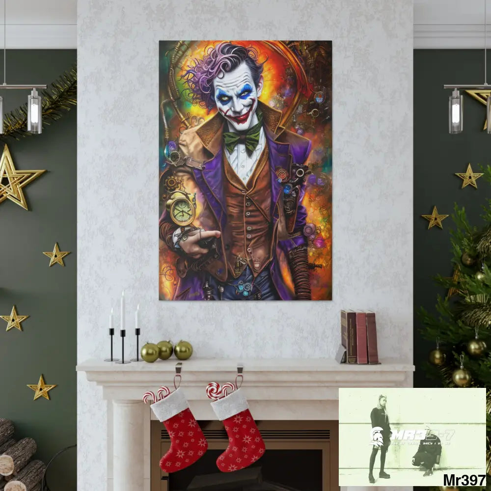 Canvas Gallery Wraps MR39 Steampunk Joker Hearts Tribal Fractal Canvas