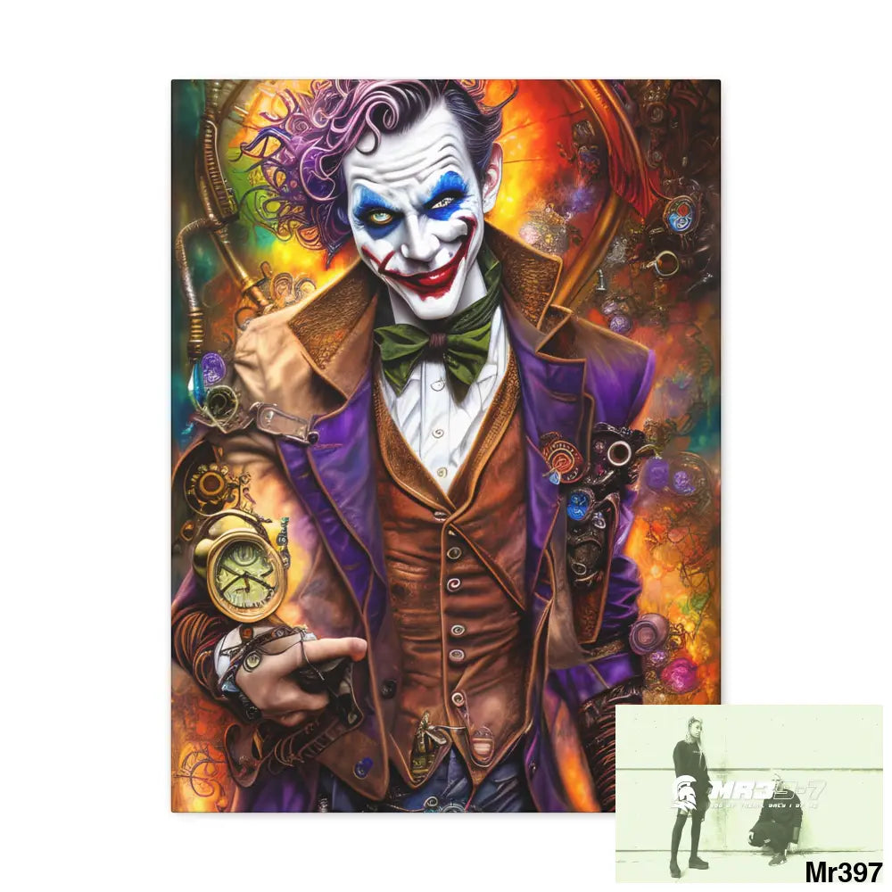 Canvas Gallery Wraps MR39 Steampunk Joker Hearts Tribal Fractal Canvas