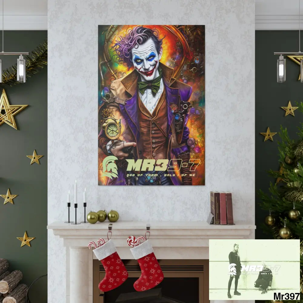 Canvas Gallery Wraps MR39 Steampunk Joker Hearts Tribal Fractal Canvas