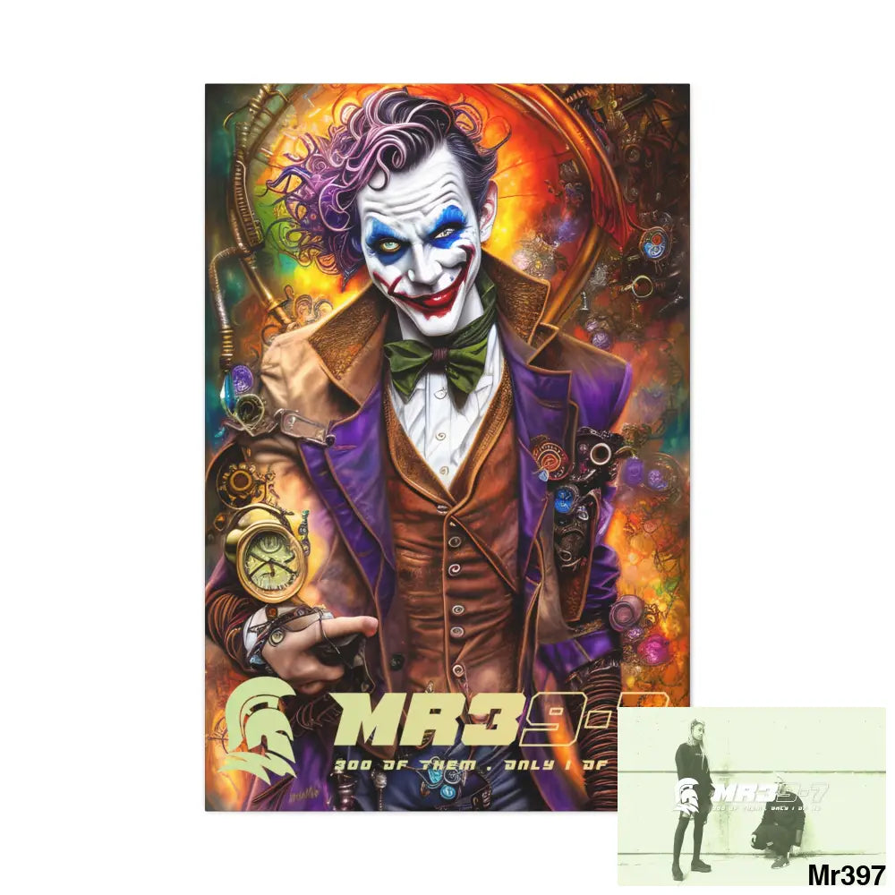 Canvas Gallery Wraps MR39 Steampunk Joker Hearts Tribal Fractal Canvas