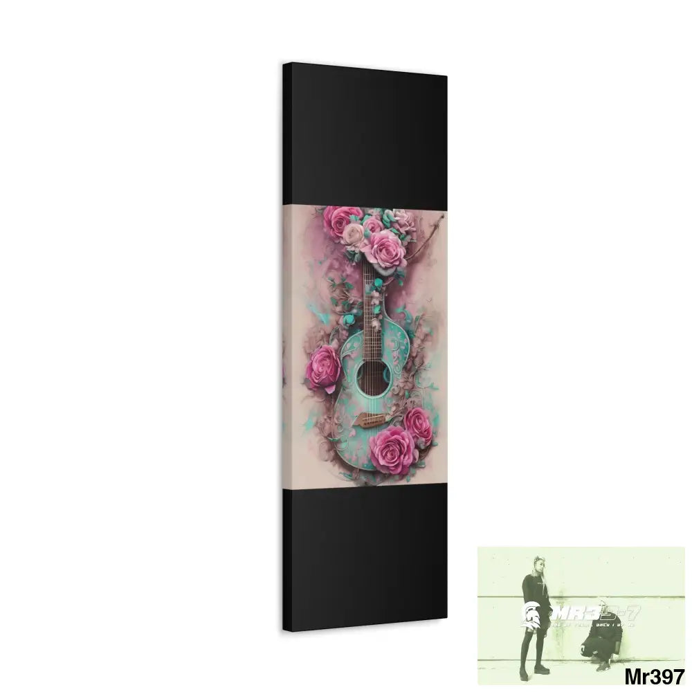 Canvas Gallery Wraps Pink Roses & Guitar Canvas