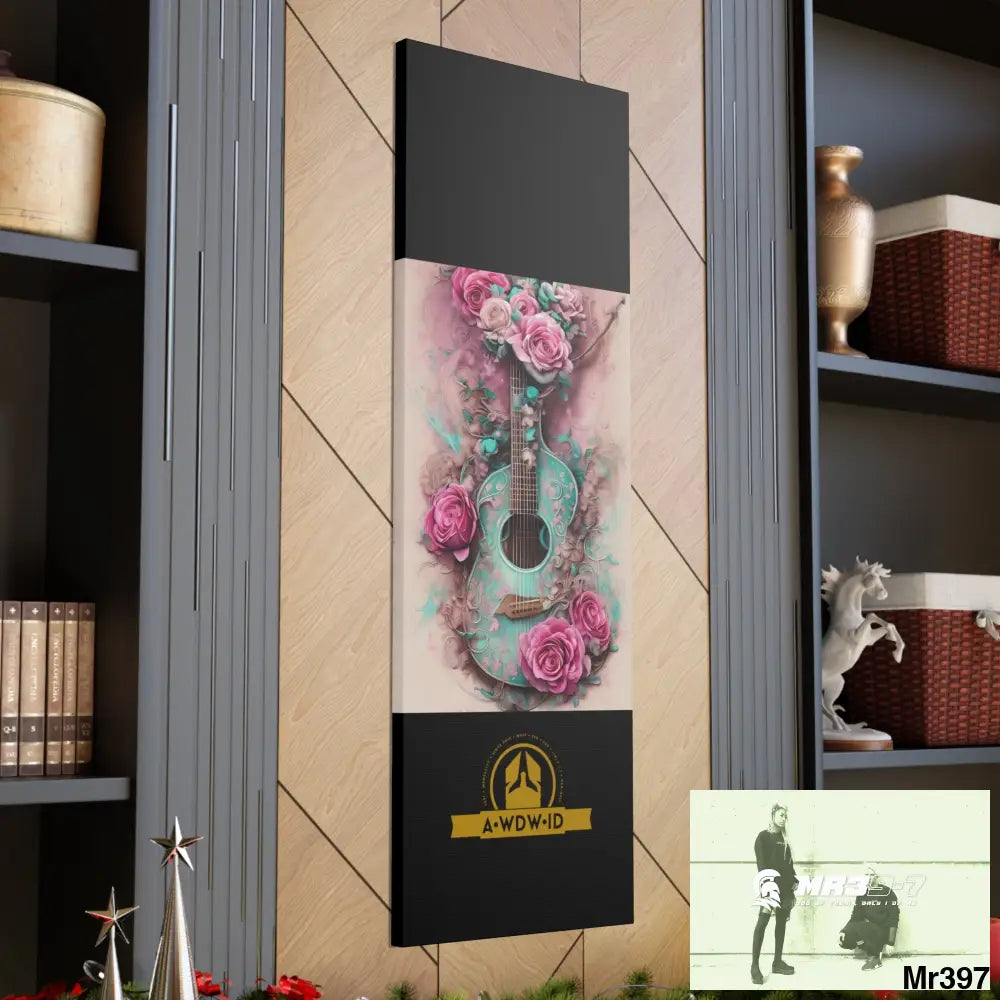 Canvas Gallery WrapsWDW.ID Pink Roses & Guitar Canvas