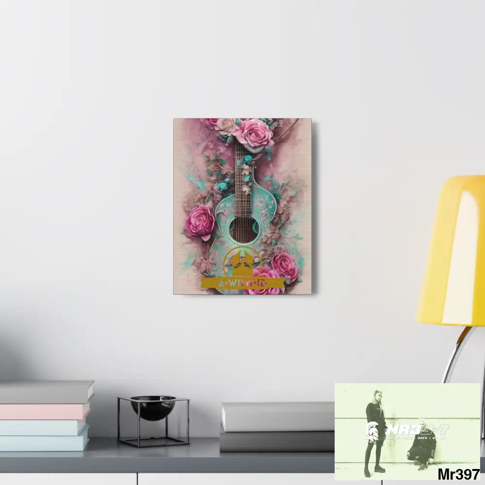 Canvas Gallery WrapsWDW.ID Pink Roses & Guitar Canvas