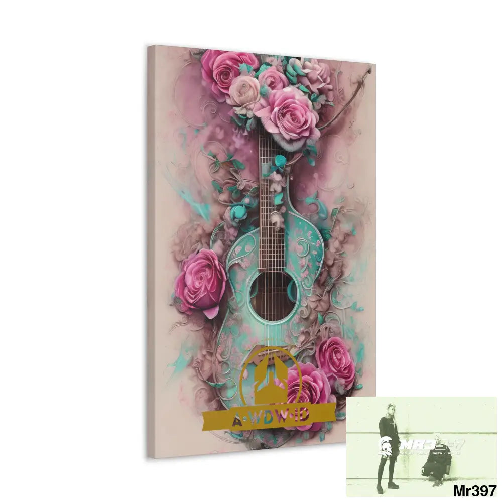 Canvas Gallery WrapsWDW.ID Pink Roses & Guitar Canvas