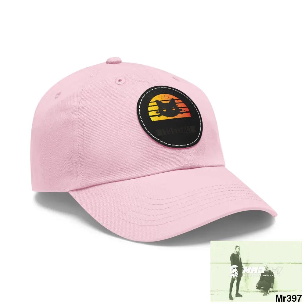 Cat got the cream Dad Hat with Leather Patch (Round) Hats