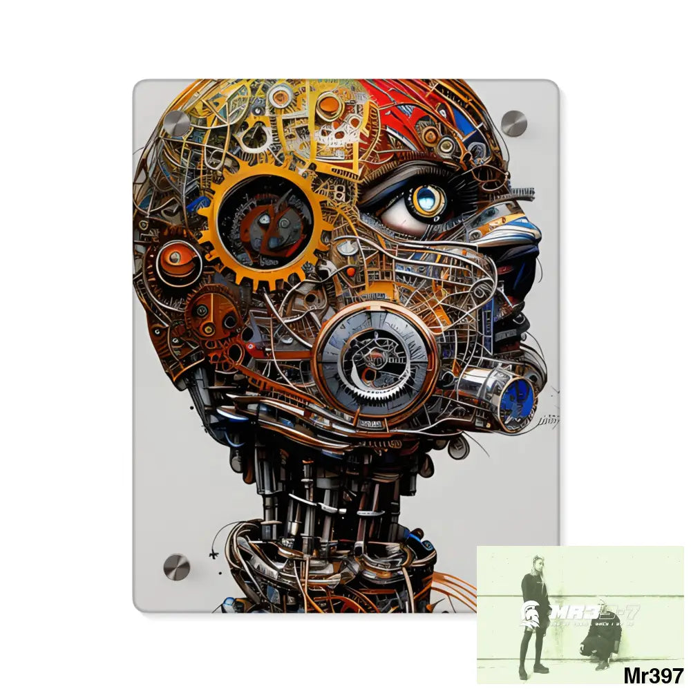 Clockwork Robot HD Animated Graphic Acrylic Wall Art Panels 8″ x 10″ (Vertical) / 0.25’’ Home Decor