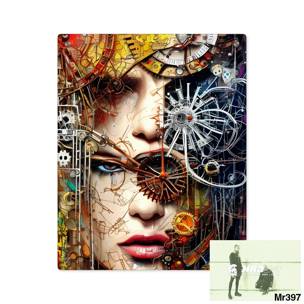 Clockwork Samurai Center HD Animated Graphic Acrylic Wall Art Panels 16″ x 20″ (Vertical) / 0.25’’ Home Decor