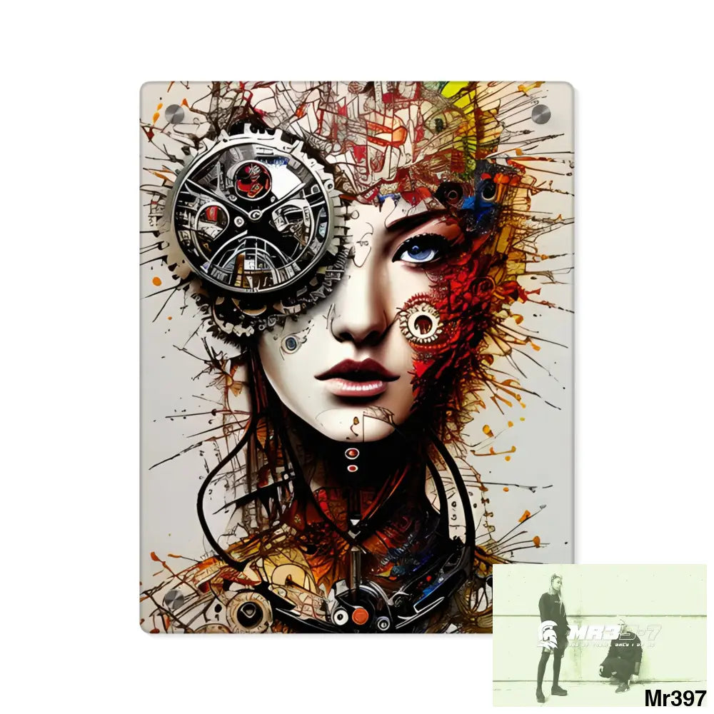 Clockwork Samurai Graphic Acrylic Wall Art Panels 11″ x 14″ (Vertical) / 0.25’’ Home Decor