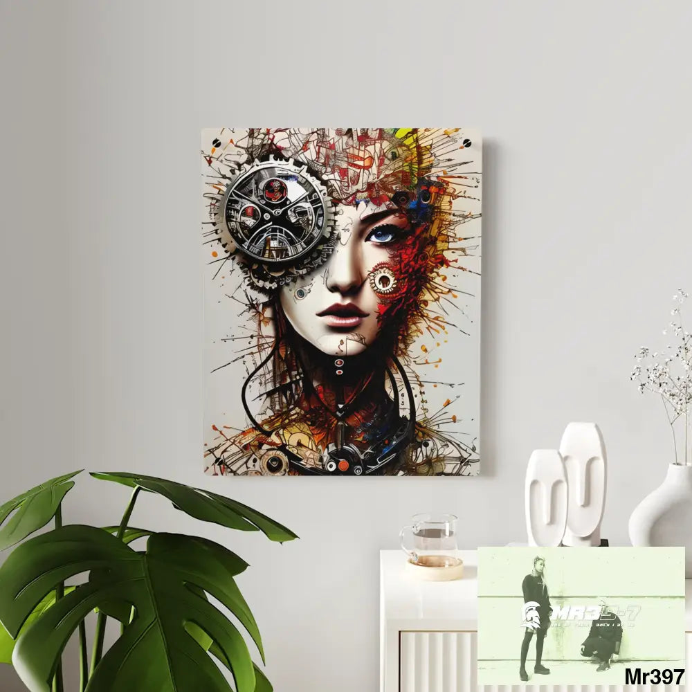 Clockwork Samurai Graphic Acrylic Wall Art Panels Home Decor