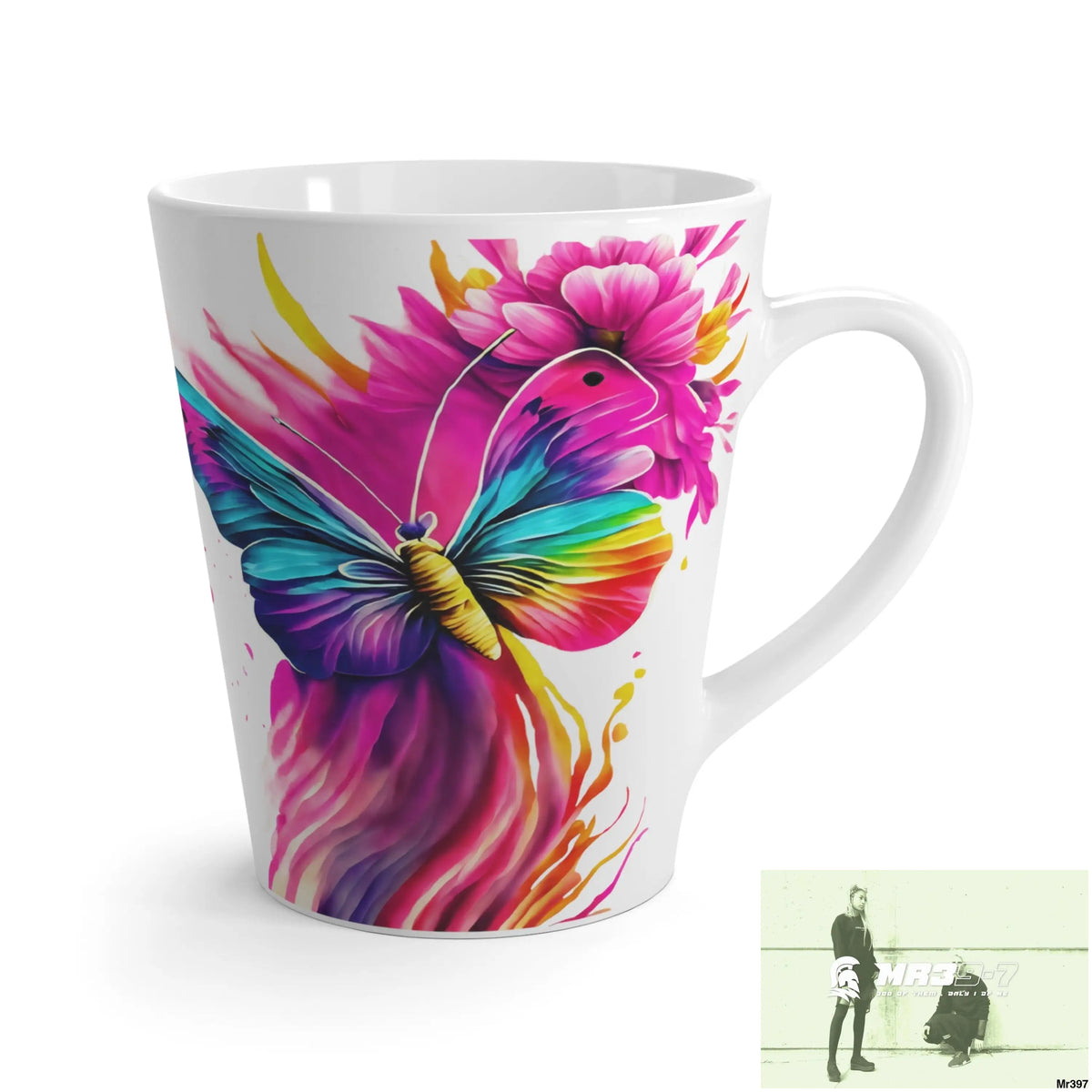 Colourful Butterflies in mid flight Latte Mug 12oz Mug