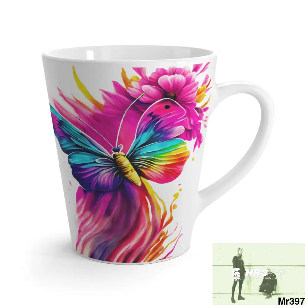 Colourful Butterflies in mid flight Latte Mug 12oz Mug