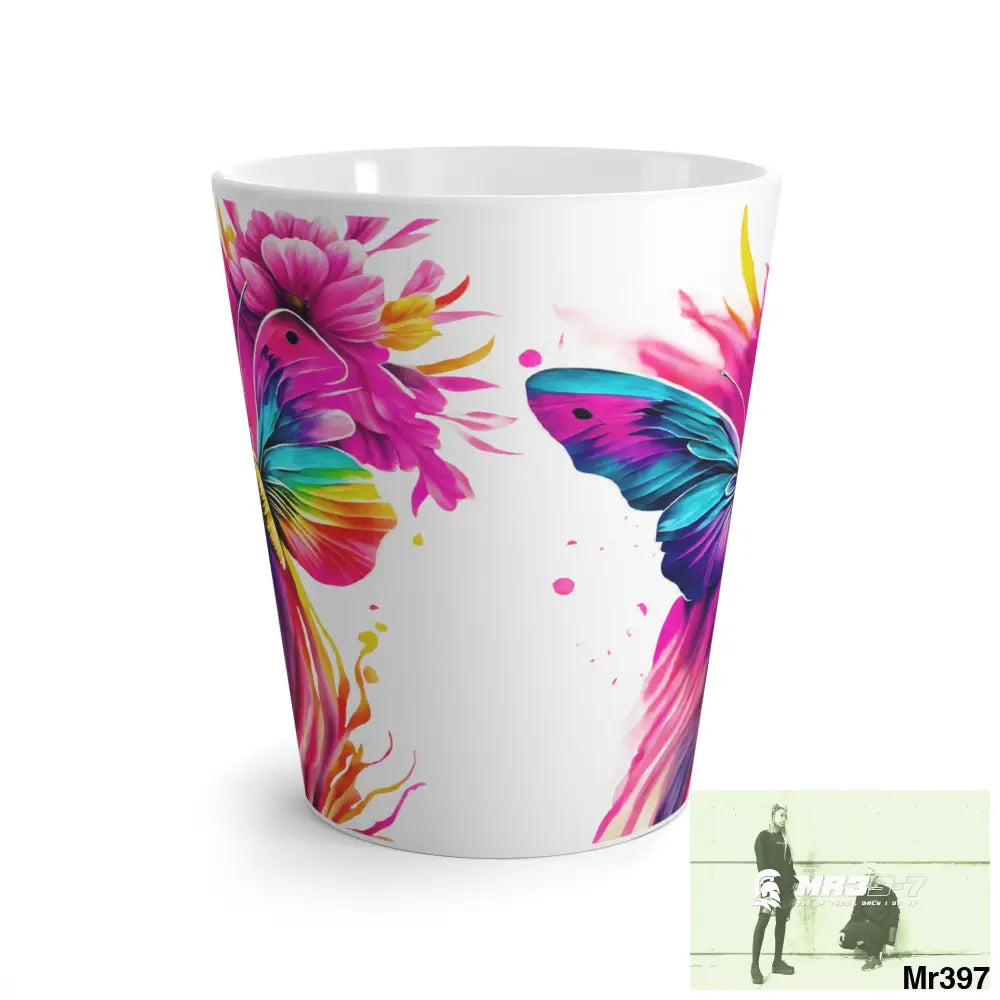 Colourful Butterflies in mid flight Latte Mug 12oz Mug