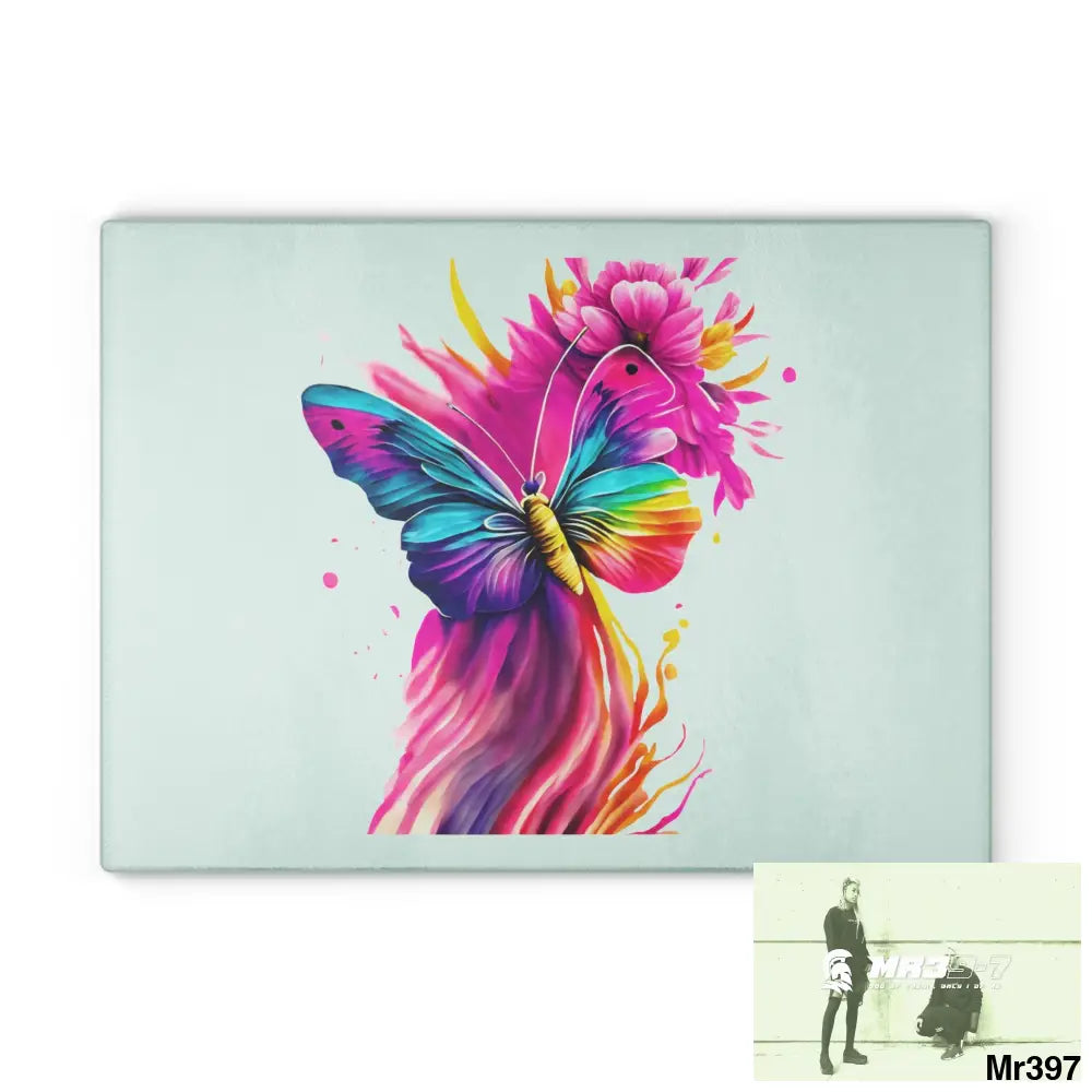 Colourful Butterfly in mid flight Cutting Board 11’’ x 15’’ / Rectangle Home Decor