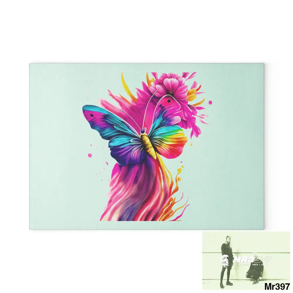 Colourful Butterfly in mid flight Cutting Board 8’’ x 11’’ / Rectangle Home Decor