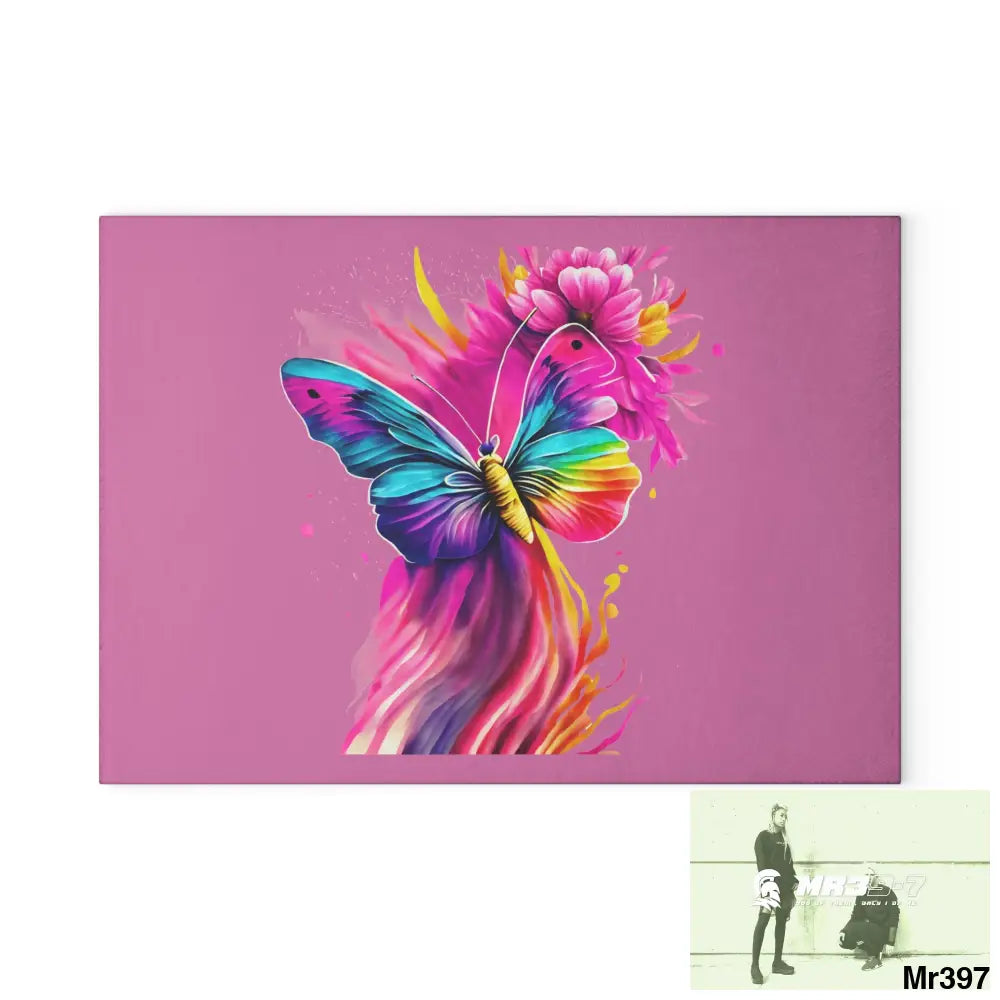 Colourful Butterfly in mid flight Cutting Board 8’’ x 11’’ / Rectangle Home Decor