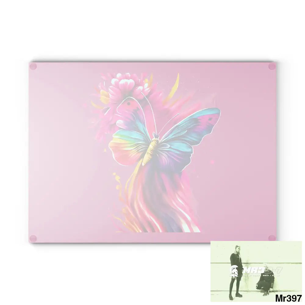 Colourful Butterfly in mid flight Cutting Board Home Decor