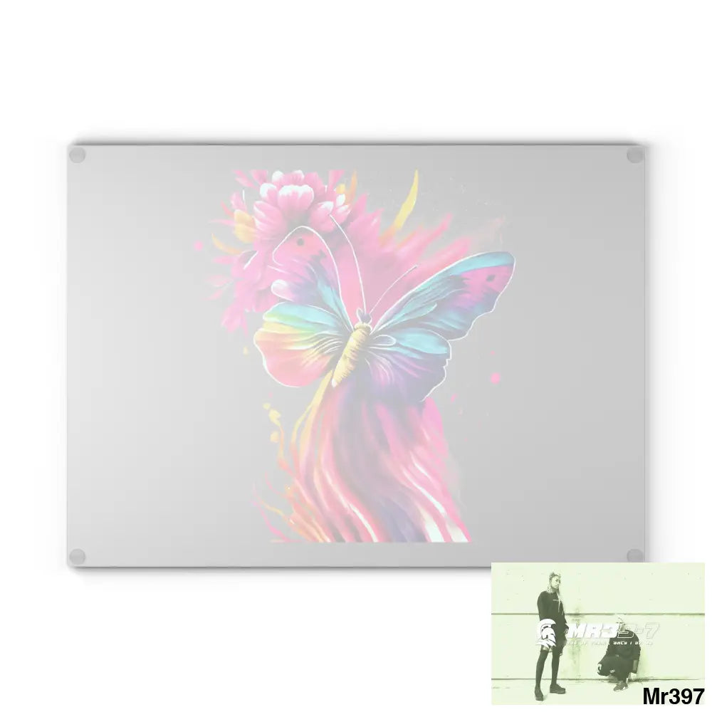 Colourful Butterfly in mid flight Cutting Board Home Decor
