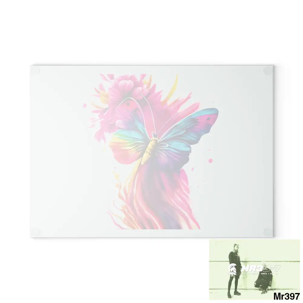 Colourful Butterfly in mid flight Cutting Board Home Decor