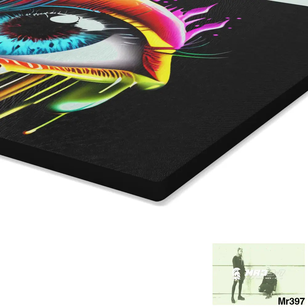 Colourful emotional dripping Glass Cutting Board Home Decor