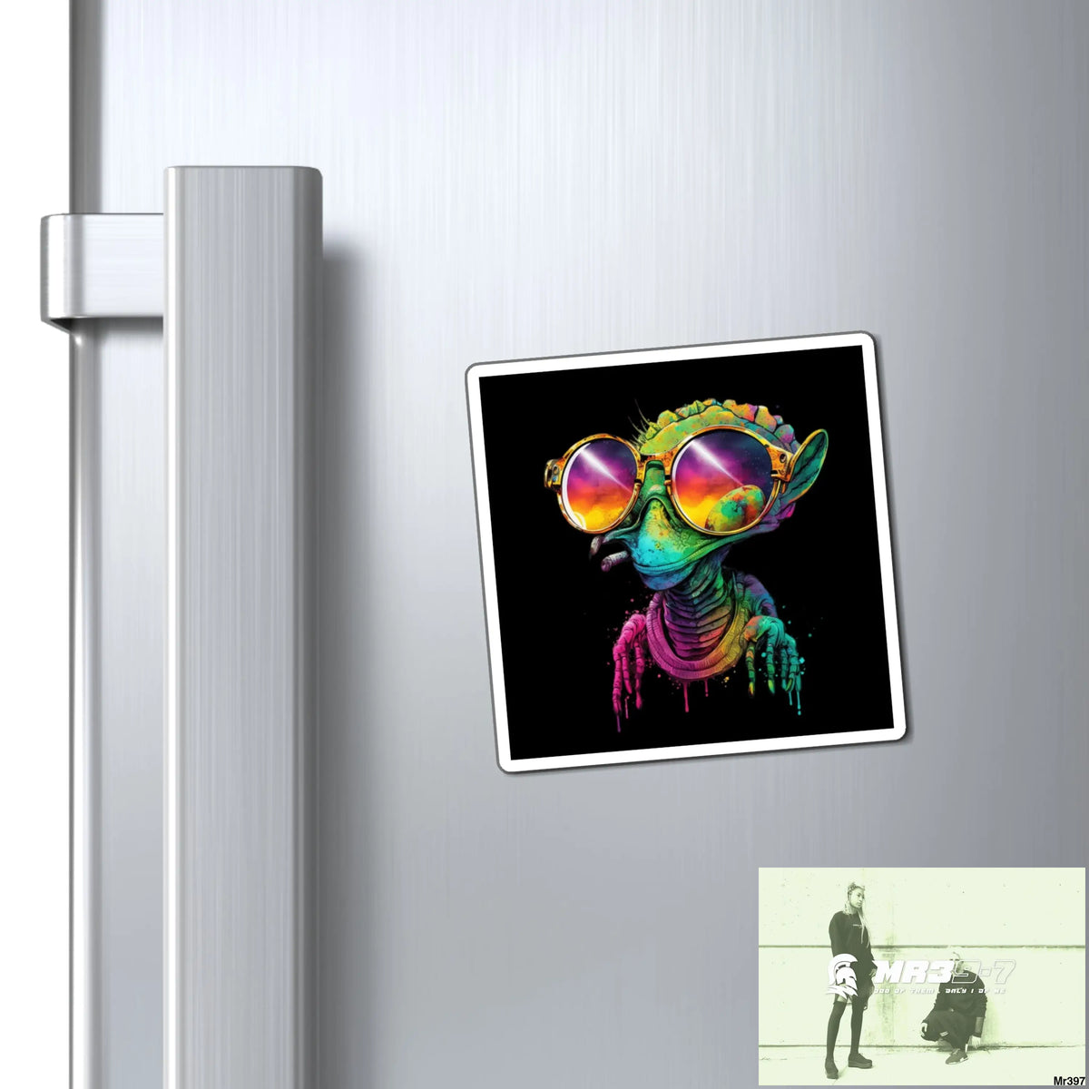 Cool Alien in sunglasses magnet 3’’ × 3’’ Paper products